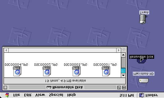 Usar o PhotoCapture Center no Macintosh Pode usar o Cartão Multimédia inserido no DCP a partir de um Macintosh. Apenas Mac OS 8.6 Deve transferir o software USB Mass Storage Support 1.3.