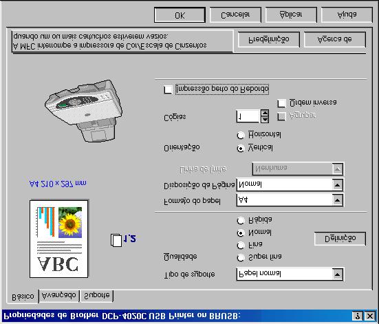 Impressão bidireccional Quando seleccionar Impressão bidireccional, as