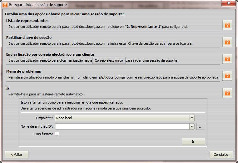 Opções de início da sessão Para uma referência rápida das formas como iniciar uma sessão, clique no botão Iniciar na parte superior das suas filas.