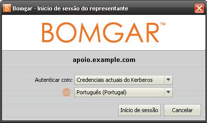 Como utilizar a consola de representantes Depois de instalar a consola de representantes da Bomgar, inicie sessão fazendo duplo clique no tabuleiro do sistema da Bomgar ou clicando com o