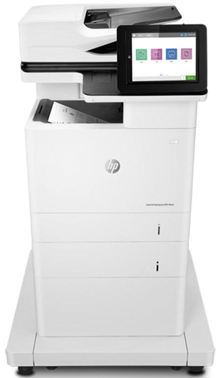 Multifuncional HP LaserJet Enterprise M632fht Visão geral do produto Hardware Integration Pocket 1 Porta USB de fácil acesso 2 Escaninho de saída para 500 folhas Acesso via porta esquerda aos