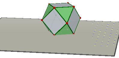 cuboctaedro com a criação do octaedro regular.