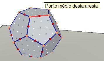 selecionamos a ferramenta ponto médio, e em seguida indicamos com o clique do mouse as arestas do
