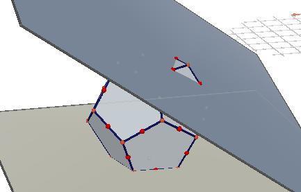 Passo 3: Nesse passo, iniciamos o processo de eliminação dos cantos do dodecaedro regular.