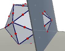Passo 3: Nesse passo, iniciamos o processo de eliminação dos cantos do icosaedro regular.