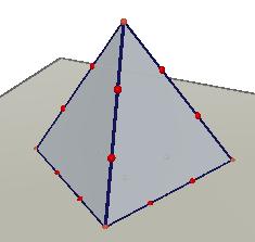 Em seguida clicamos com o mouse no plano de base, arrastando-o, e por fim um duplo clique. Figura 95. Ferramenta tetraedro regular. Figura 96. Tetraedro regular.