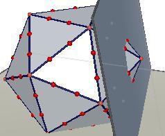 Figura 109. Arestas do icosaedro dividas em três partes iguais.