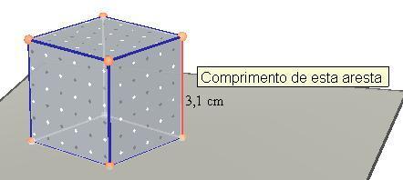 Passo 2: Com o cubo já criado, como mostram as Figuras 114 e 115, obtemos o comprimento da aresta acionando a