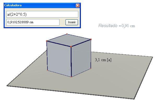 Figura 117. Inserindo expressão na calculadora (cubo truncado).