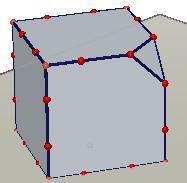 Com o recurso esconder/mostrar podemos optar em esconder o plano, esse procedimento facilita a eliminação dos demais cantos do cubo. Figura 120.