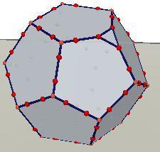 canto do dodecaedro regular que contém o vértice desejado.