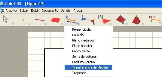 APÊNDICE A: TRANSFERINDO MEDIDAS NO CABRI 3D Para utilizar a ferramenta transferência de medidas do Cabri 3D,
