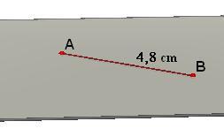 a medida desejada e clicar no objeto já construído no plano de base. A Figura 16 mostra o comprimento do segmento AB. Figura 15.