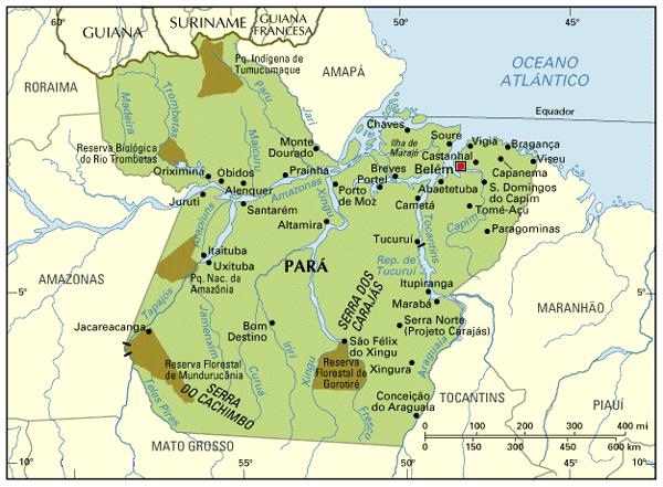 Figura 4: Mapa do Estado do Pará. Fonte: < http://www.viagemdeferias.