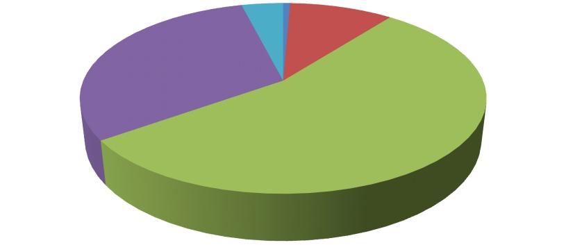 Gráfico 59 - Docentes do Campus de Foz do Iguaçu por Titulação - Efetivos - 2012 1% 31% 4% 10% 54% Graduado Especialista Mestre Doutor Pós-Doutor Gráfico 61- Docentes do Campus de Francisco Beltrão