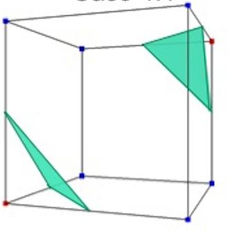 Em 1994, Natarajan [8] observa que o problema de ambiguidade também pode ocorrer no interior do cubo, e que os casos 4 e 6 admitem triangulações adicionais, além das propostas por Nielson e Hamann
