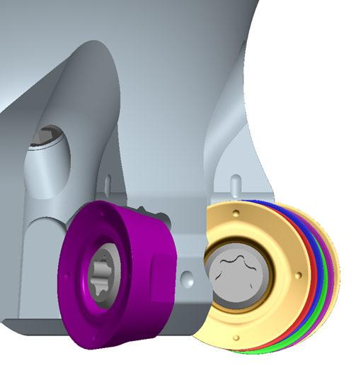 radial Ampla face para assentamento do inserto Faces de contato para