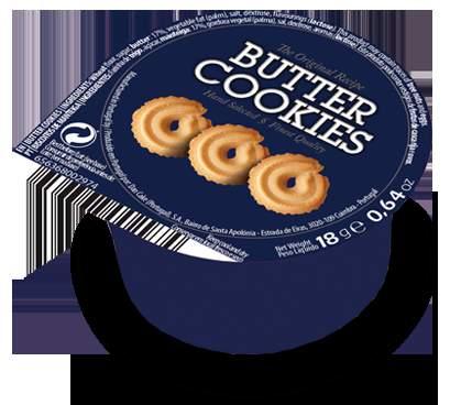 SINGLE SERVE Butter Cookies As nossas Butter Cookies são