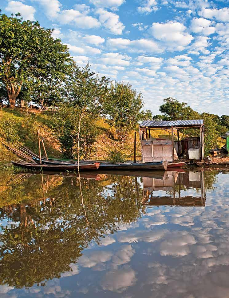 céu e o lago se fundam numa só paisagem,