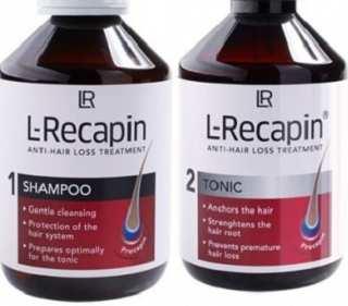 L-Recapin Champô (com ácido oleanólico, apigenina e Biotinyl-GHK) Tratamento especial para homens com queda de cabelo prematura, hereditária.