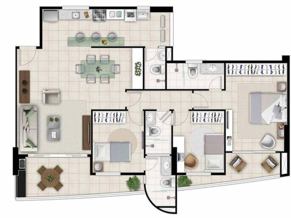 WC de social WC de serviço 14,14m 2 3,50m 2 2m 2 Sala de estar/jantar 18,64m 2 Sala de estar/jantar 25,51m 2 WC 3,50m 2 Circulação 4,48m 2 Circulação 4,47m 2 Suíte 02 7,25m 2 WC 2,63m 2 Suíte 01