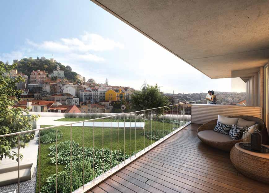 com a encantadora vista de Lisboa Apartments with areas ranging between 67 and 195 sqm Private condominium with a garden, a swimming pool and parking, resulting