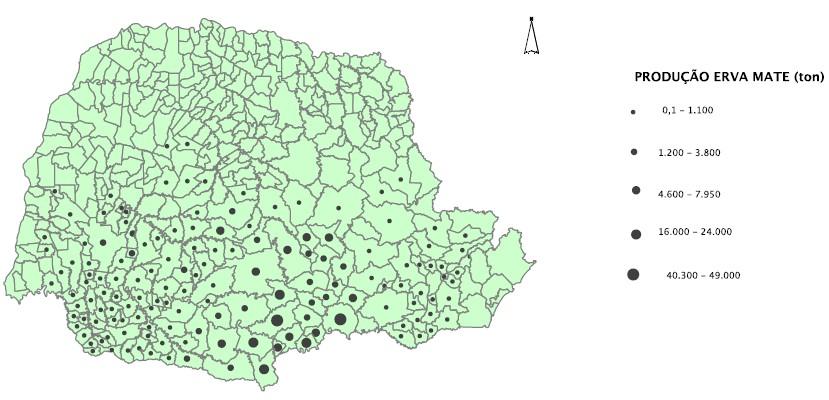 Figura 03. Participação no VBP da erva-mate por núcleo regional da SEAB.