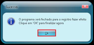 Após a confirmação da mensagem o programa será iniciado