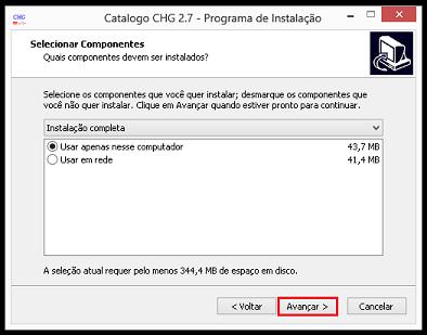 Tipos de Instalação Nesta janela você pode escolher entre: Usar apenas neste computador (Firebird Embedded). Usar em rede (Firebird Server).