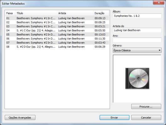Música É aberta a janela Guardar faixas de áudio no disco rígido. 2. Introduza o seu CD de áudio numa unidade. O disco é analisado e as informações necessárias são enviadas para o Gracenote.