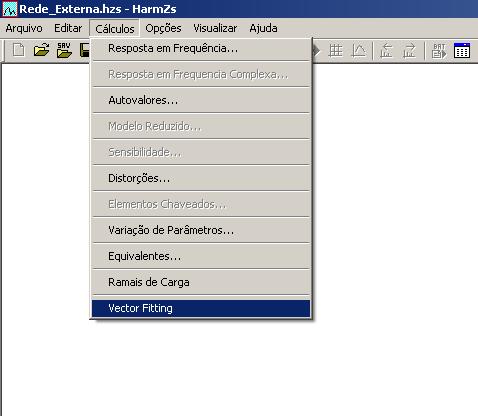 Figura 270: Menu para acessar a Interface 2 Diálogo Vector Fitting Na Figura 271 é apresentada a Interface 2.