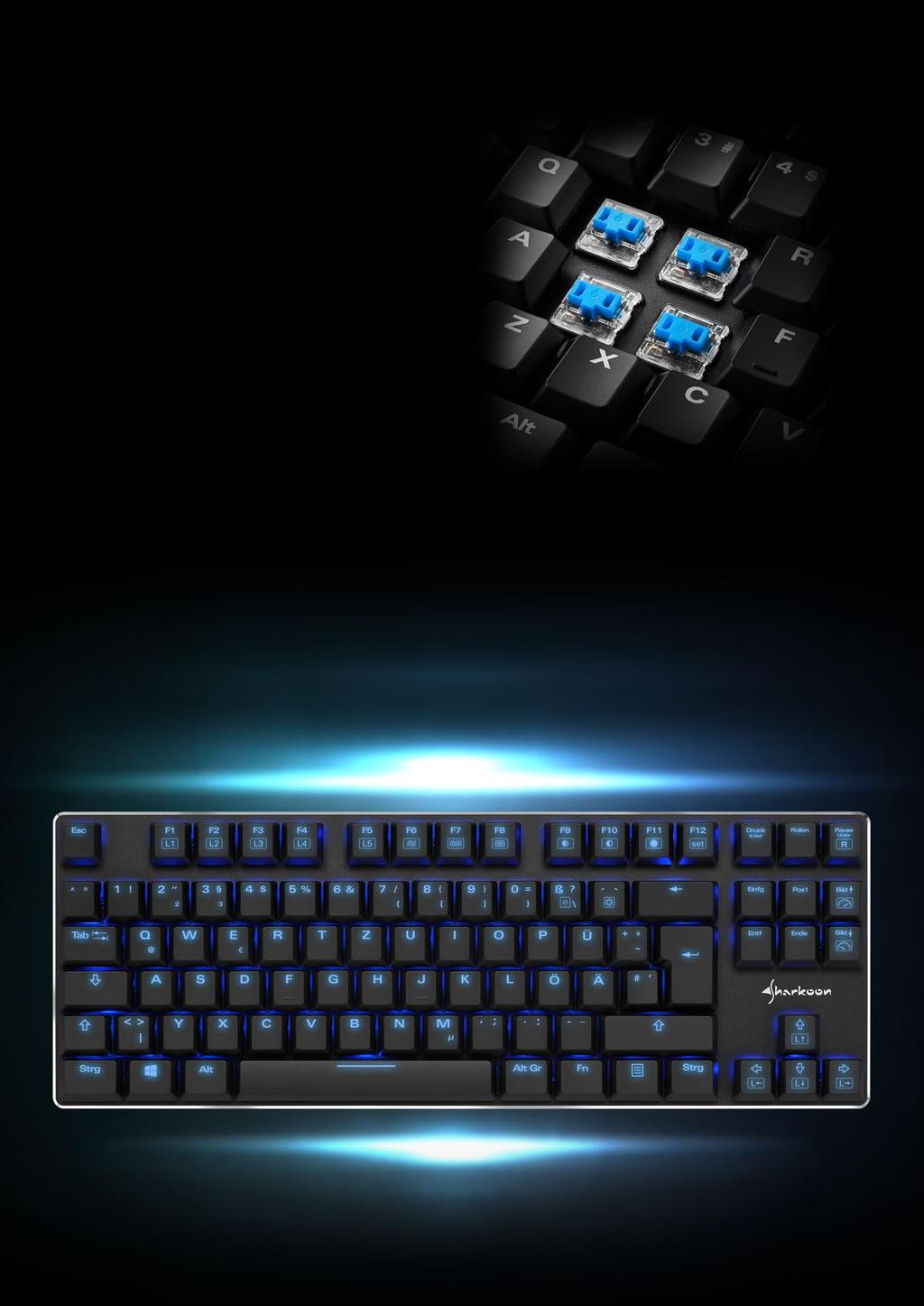 CARACTERÍSTICAS PRINCIPAIS 6.2 mm TECLAS PLANAS Graças às teclas particularmente planas e à baixa altura do teclado, o teclado suporta um uso ergonômico mesmo sem descanso para as mãos.