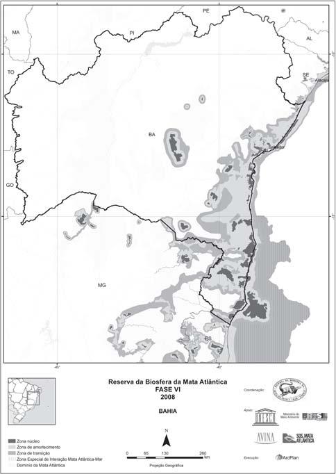 A RBMA NO ESTADO DA BAHIA PRINCIPAIS ALTERAÇOES/ DESCRIÇÃO E JUSTIFICATIVA No Estado da Bahia as principais alterações ocorridas da Fase V para a Fase VI foram devido a: 1- Refinamento da delimitação