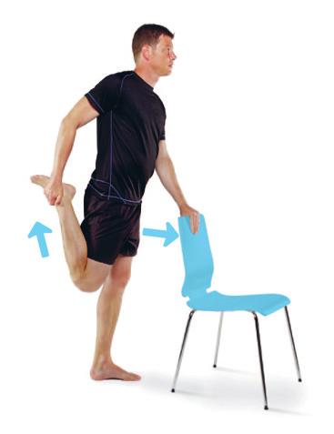 4 Músculos anteriores da coxa Mobilidade Traga o seu pé para as nádegas. Empurre a sua pélvis para frente.