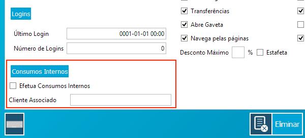 Tipo de Pagamento A função CONSUMOINTERNO executa um processo similar ao fecho de conta, o qual requer um tipo de pagamento associado. Pode não especificar e será solicitado quando executar a função.