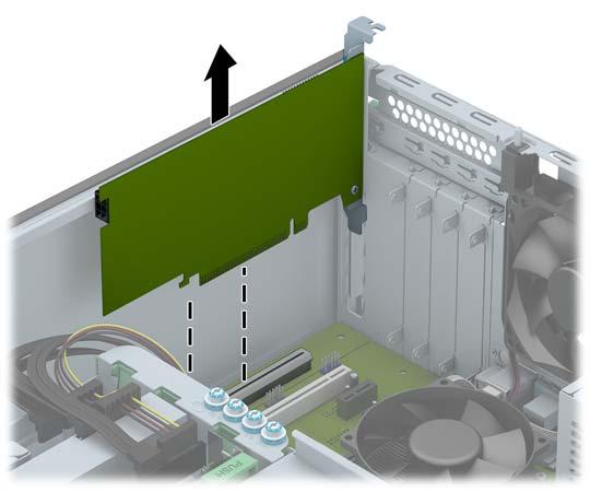 b. Se estiver a retirar uma placa PCI padrão ou uma placa PCI Express x1, segure a placa pelas extremidades e mova-a cuidadosamente para a frente e para trás até os conectores se desencaixarem do