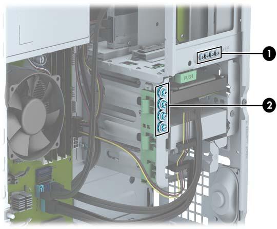 Instalar e remover unidades Quando instalar unidades, siga estas orientações: A unidade de disco rígido Serial ATA (SATA) principal deverá ser ligada ao conector SATA principal azul escuro da placa