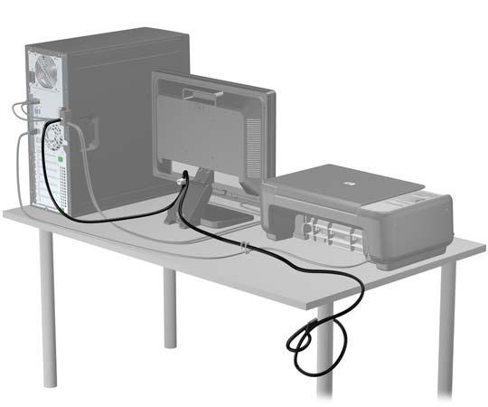 8. Quando estiver concluído, todos os dispositivos na sua estação de trabalho estarão presos.