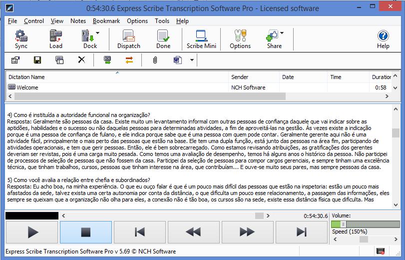 59 Figura 4-1 - Express Scribe - Software de transcrição de áudio. 4.3.2!