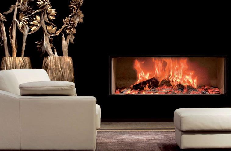 Recuperadores de calor Heat Pure 120 aquecem a alma e alimentam o espírito A ampla visão do fogo, na segurança e controlo do lar, é uma imagem tranquilizante e apaziguadora.