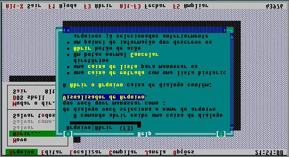 1) Editor de Algoritmos Figura 1: Visão Geral do Ambiente O editor de algoritmos, permite a digitação e a manipulação dos arquivos que contém os algoritmos utilizando uma interface dirigida por menus.