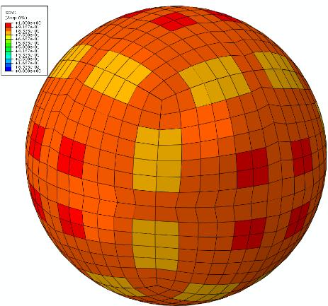 Malha Esfera-Cubo nº2 (a) (b) (c) Figura 4.19 - Malha Esfera-Cubo nº2: (a) malha hexaédrica; (b) qualidade da malha; (c) qualidade da malha, vista em corte.