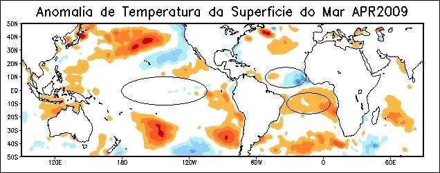 Figura 7.5. Anomalias de temperatura da superfície do mar (TSM) de abril de 20