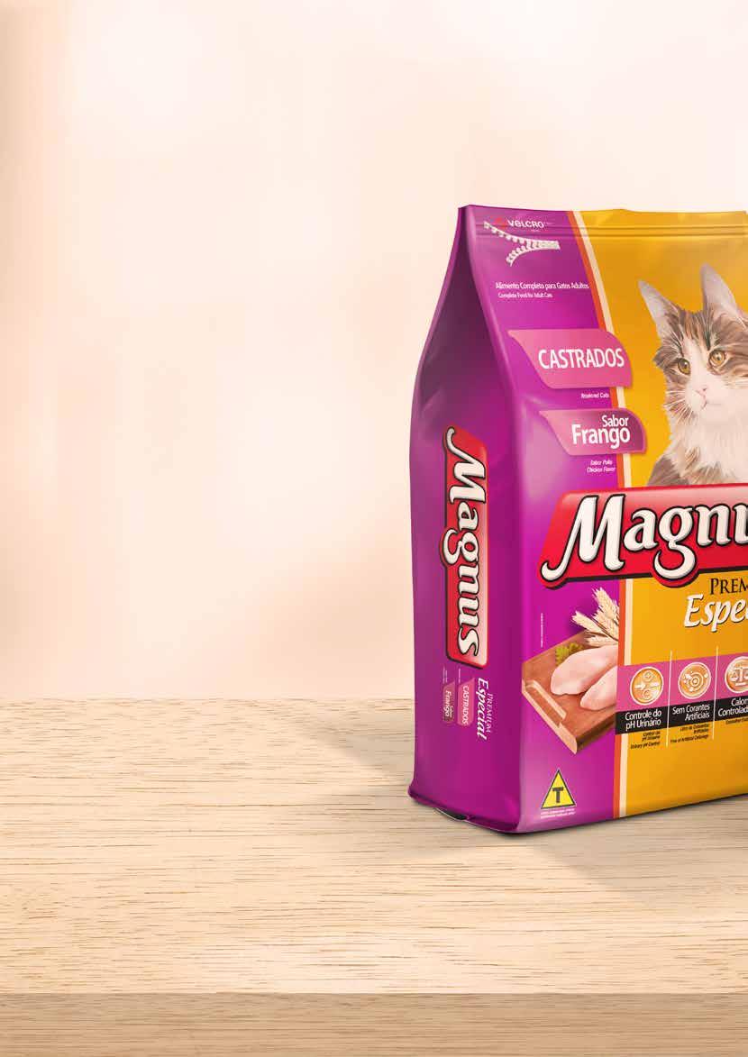 MAGNUS PREMIUM ESPECIAL Os produtos da Magnus Premium Especial oferecem equilíbrio dentre os ingredientes selecionados e de alta qualidade para atender as necessidades tão únicas de cães e gatos.