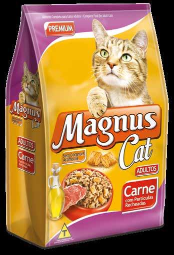 MAGNUS PREMIUM Gatos BIO COMPLEX Vitamina E e Selênio Quelato. Prebióticos, Fibras e Extrato de Yucca. Ômegas 3 e 6, Biotina e Zinco Quelato.