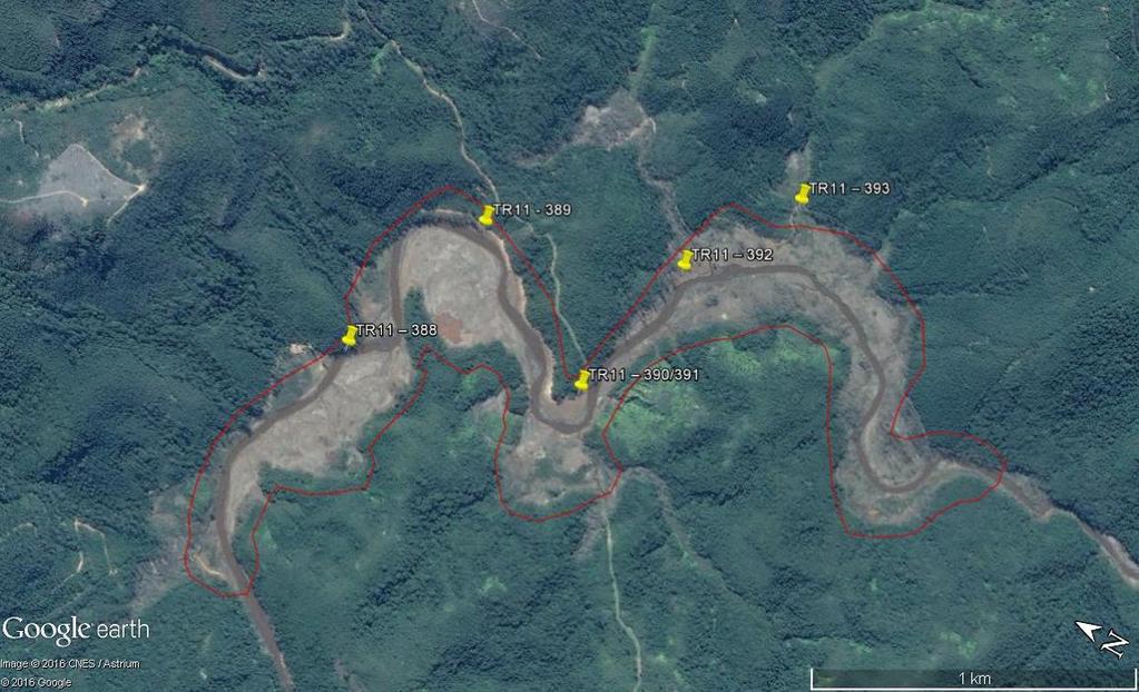 Trecho 11 Figura 88: Representação cartográfica do Trecho 11 com pontos vistoriados. Imagem do Google Earth. 4.9.