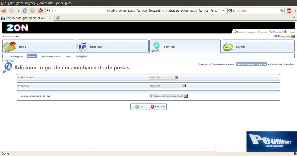 1 Fazer login na página: http://zonhub.home 2 Carregar no separador Rede local 3 Carregar no sub-separador "Wireless 4 Alterar os campos desejados 5 Carregar no botão OK.