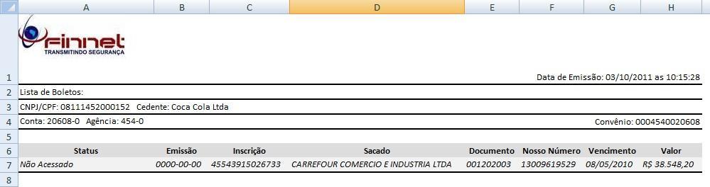 contendo os títulos selecionados na grade. Após ser acionado, o sistema fornecerá uma caixa para download do arquivo.