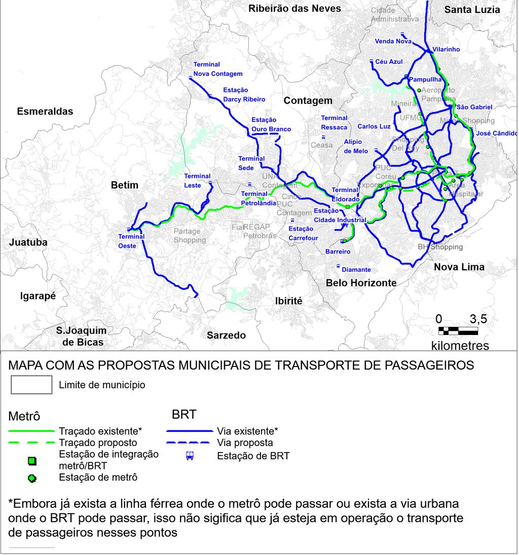 74 Figura 32 - Mapa com as propostas municipais para o transporte de passageiros.