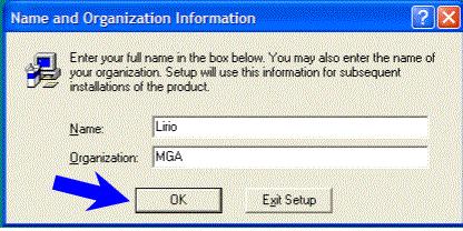 Manual Instalação - 02 2. Preencha os campos especificados com seu nome (Name) e a razão social da empresa (Organization).